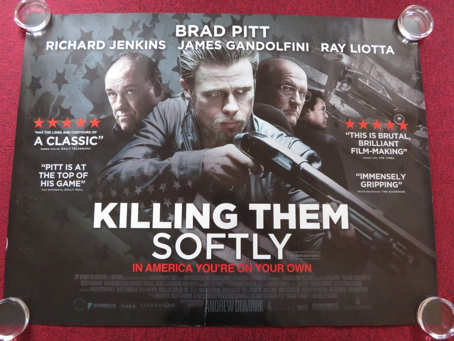 KILLING THEM SOFTLY UK QUAD (30"x 40") ROLLED POSTER BRAD PITT RAY LIOTTA 2012 Rendezvous Cinema Movie posters