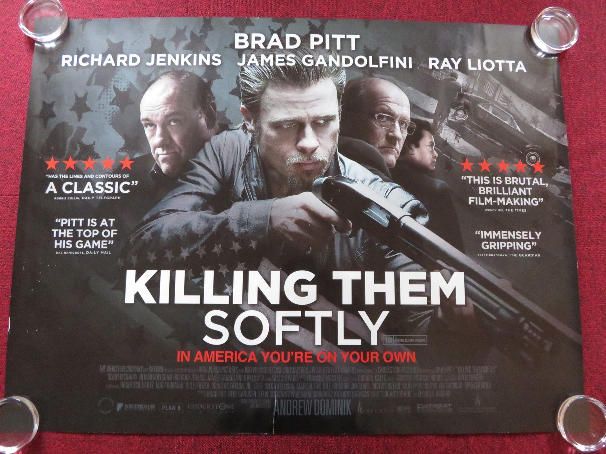 KILLING THEM SOFTLY UK QUAD (30"x 40") ROLLED POSTER BRAD PITT RAY LIOTTA 2012 Rendezvous Cinema Movie posters