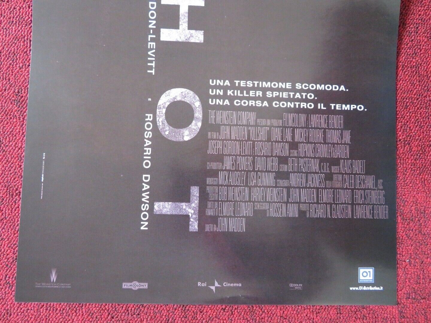 KILLSHOT ITALIAN LOCANDINA (26.5"x12.5") POSTER DIANE LANE MICKEY ROURKE 2008 Movie posters