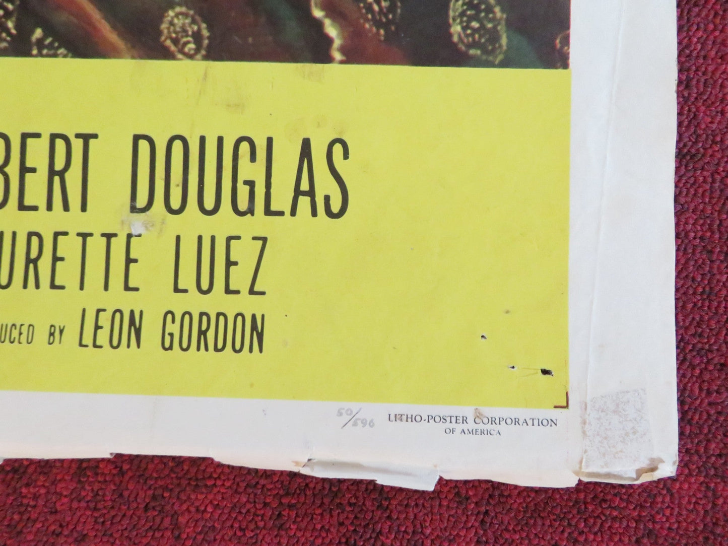 KIM FOLDED US ONE SHEET POSTER ERROL FLYNN DEAN STOCKWELL 1950 Rendezvous Cinema Movie posters