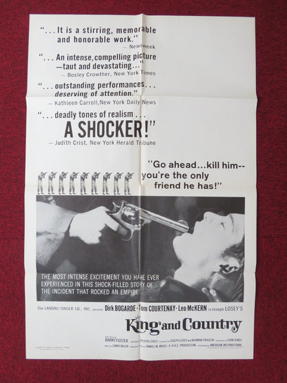 KING & COUNTRY FOLDED US ONE SHEET POSTER DIRK BOGARDE TOM COURTENAY 1966 Rendezvous Cinema Movie posters