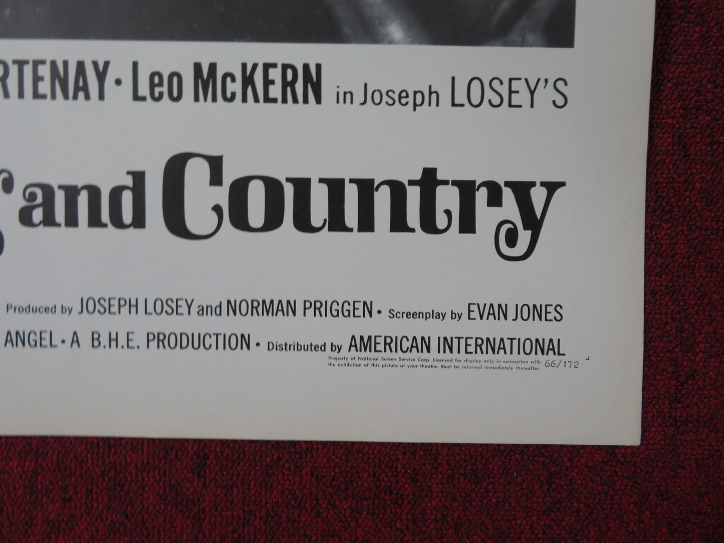 KING & COUNTRY FOLDED US ONE SHEET POSTER DIRK BOGARDE TOM COURTENAY 1966 Rendezvous Cinema Movie posters