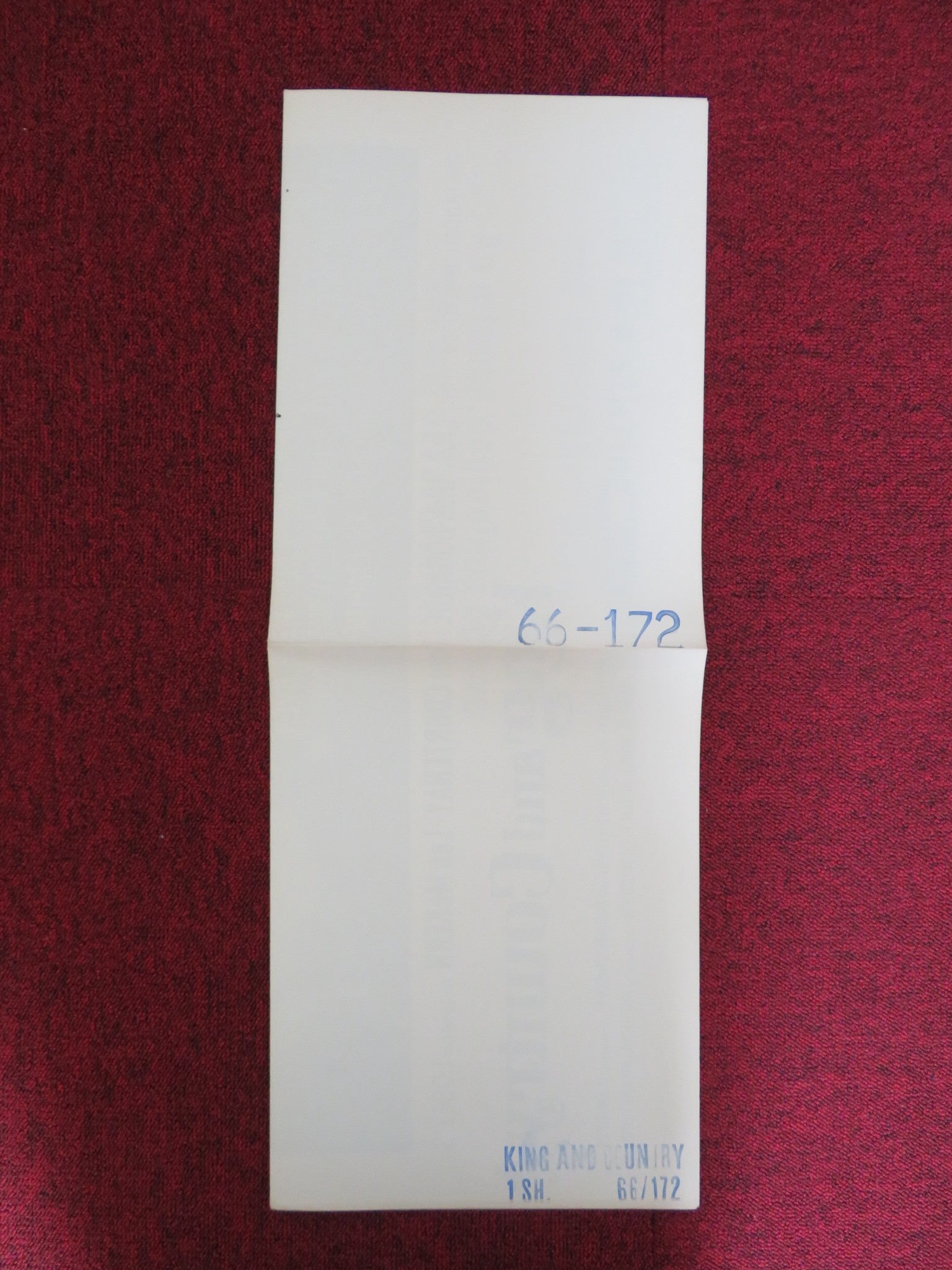 KING & COUNTRY FOLDED US ONE SHEET POSTER DIRK BOGARDE TOM COURTENAY 1966 Rendezvous Cinema Movie posters