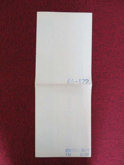 KING & COUNTRY FOLDED US ONE SHEET POSTER DIRK BOGARDE TOM COURTENAY 1966 Rendezvous Cinema Movie posters