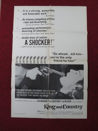 KING & COUNTRY FOLDED US ONE SHEET POSTER DIRK BOGARDE TOM COURTENAY 1966 Rendezvous Cinema Movie posters