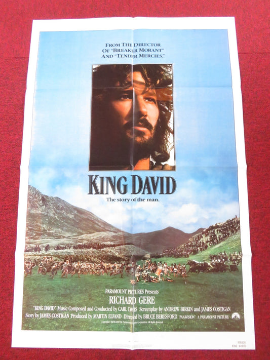 KING DAVID FOLDED US ONE SHEET POSTER RICHARD GERE EDWARD WOODWARD 1985 Rendezvous Cinema Movie posters