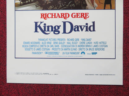 KING DAVID ITALIAN LOCANDINA POSTER RICHARD GERE ALICE KRIGE 1985 Rendezvous Cinema Movie posters