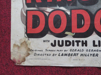 KING OF DODGE CITY FOLDED U.S ONE SHEET POSTER BILL ELLIOTT TEX RITTER 1941 - Rendezvous Cinema