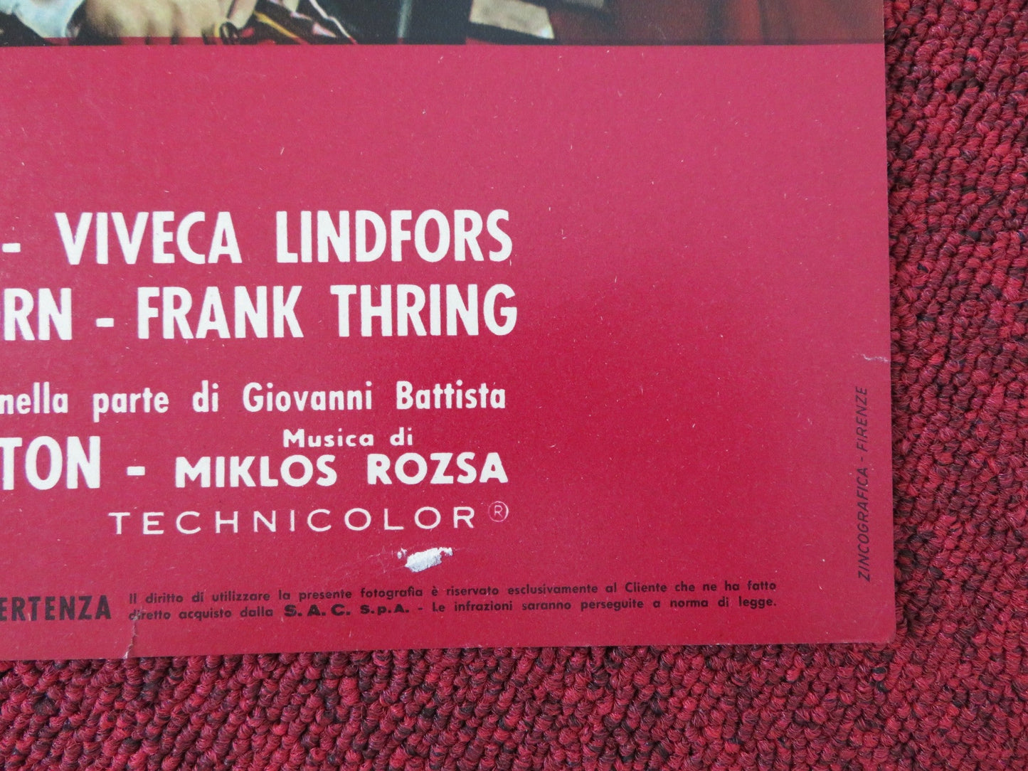 KING OF KINGS - A ITALIAN FOTOBUSTA POSTER JEFFREY HUNTER SIOBHAN MCKENNA 1961 Rendezvous Cinema Movie posters