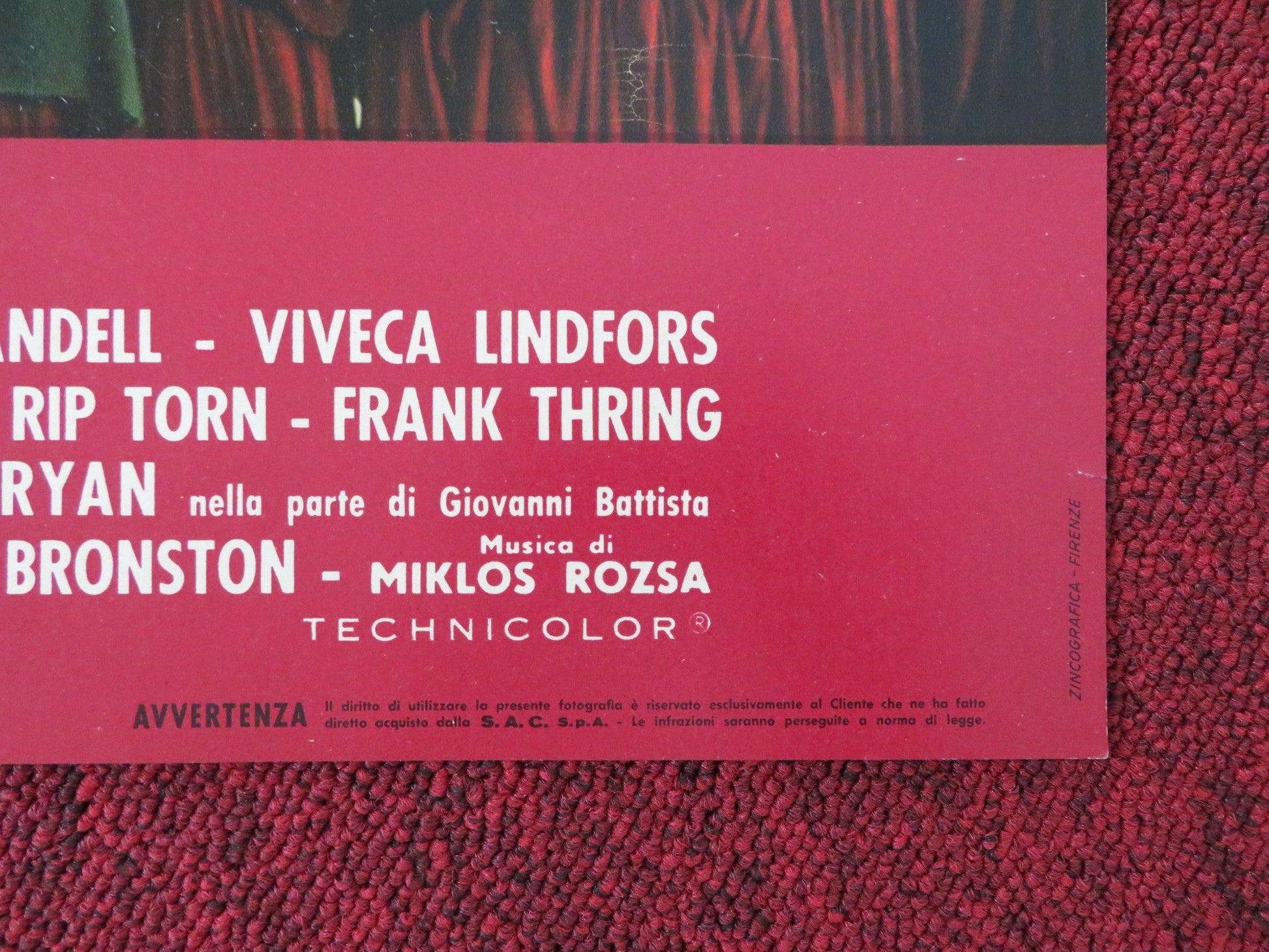 KING OF KINGS - B ITALIAN FOTOBUSTA POSTER JEFFREY HUNTER SIOBHAN MCKENNA 1961 Rendezvous Cinema Movie posters
