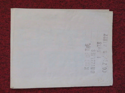 KING OF THE GRIZZLIES FOLDED US ONE SHEET POSTER DISNEY 1970 Movie posters