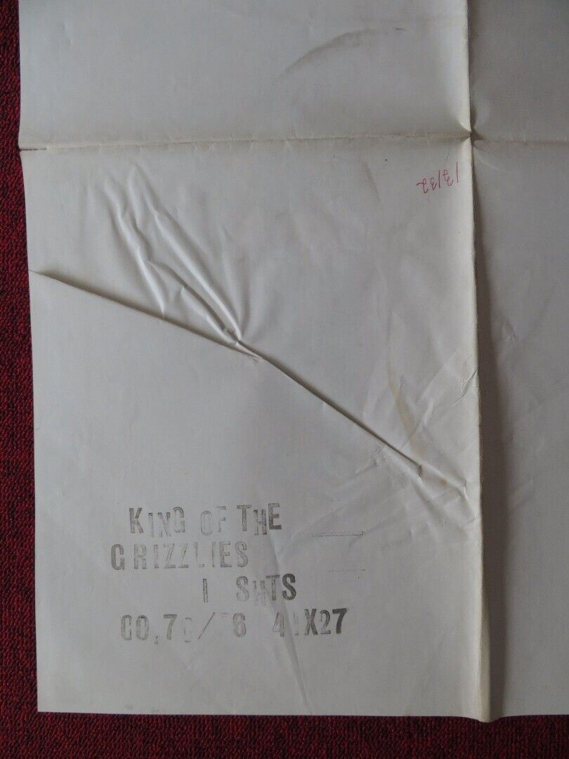 KING OF THE GRIZZLIES USA ONE SHEET FOLDED POSTER DISNEY JOHN YESNO 1970 Movie posters