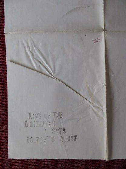 KING OF THE GRIZZLIES USA ONE SHEET FOLDED POSTER DISNEY JOHN YESNO 1970 Movie posters