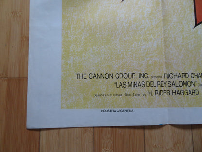 KING SOLOMON'S MINES - CANNON ARGENTINEAN POSTER RICHARD CHAMBERLAIN 1985 Rendezvous Cinema Movie posters