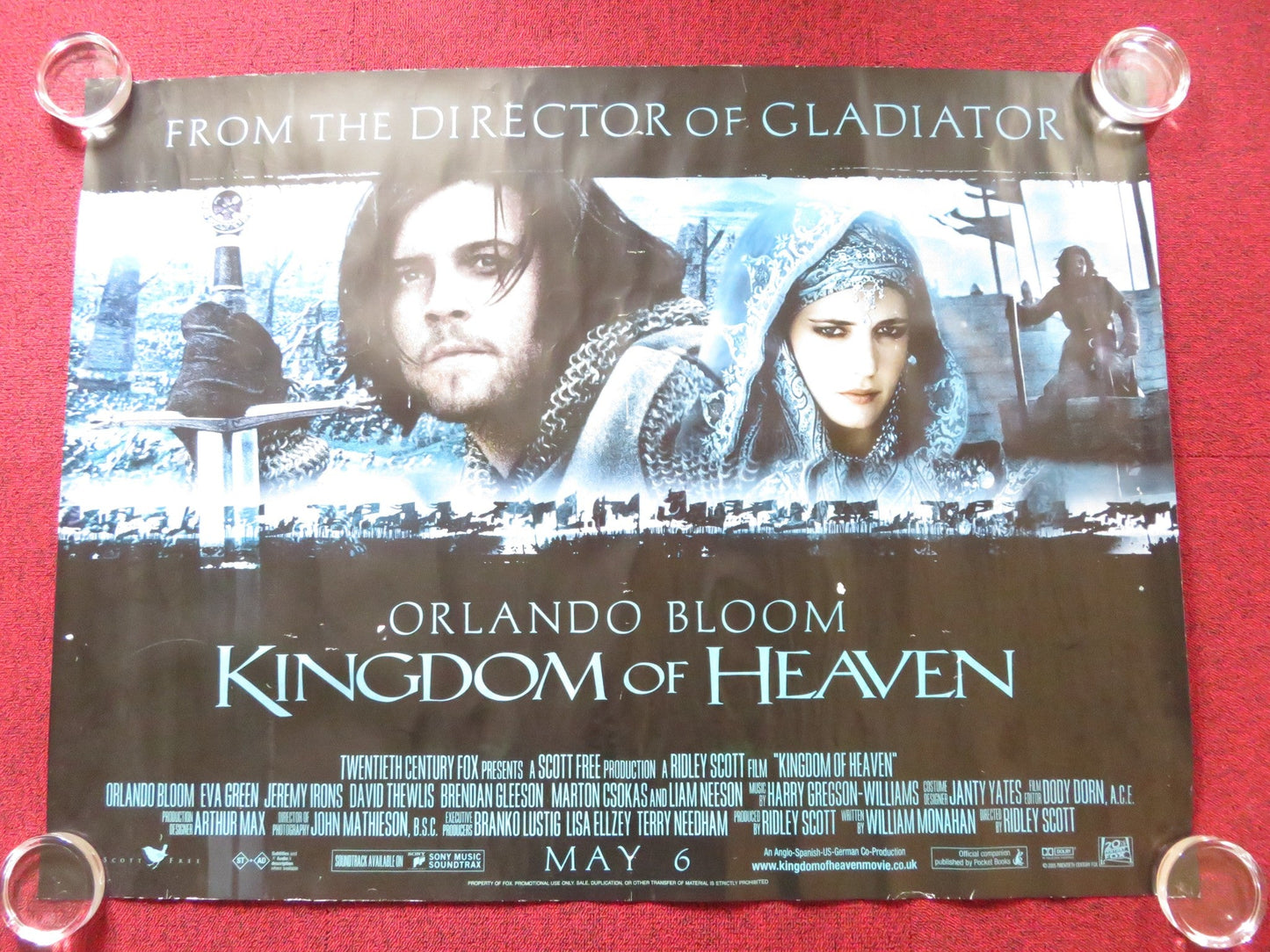 KINGDOM OF HEAVEN UK QUAD (30"x 40") ROLLED POSTER ORLANDO BLOOM EVA GREEN 2005 Rendezvous Cinema Movie posters