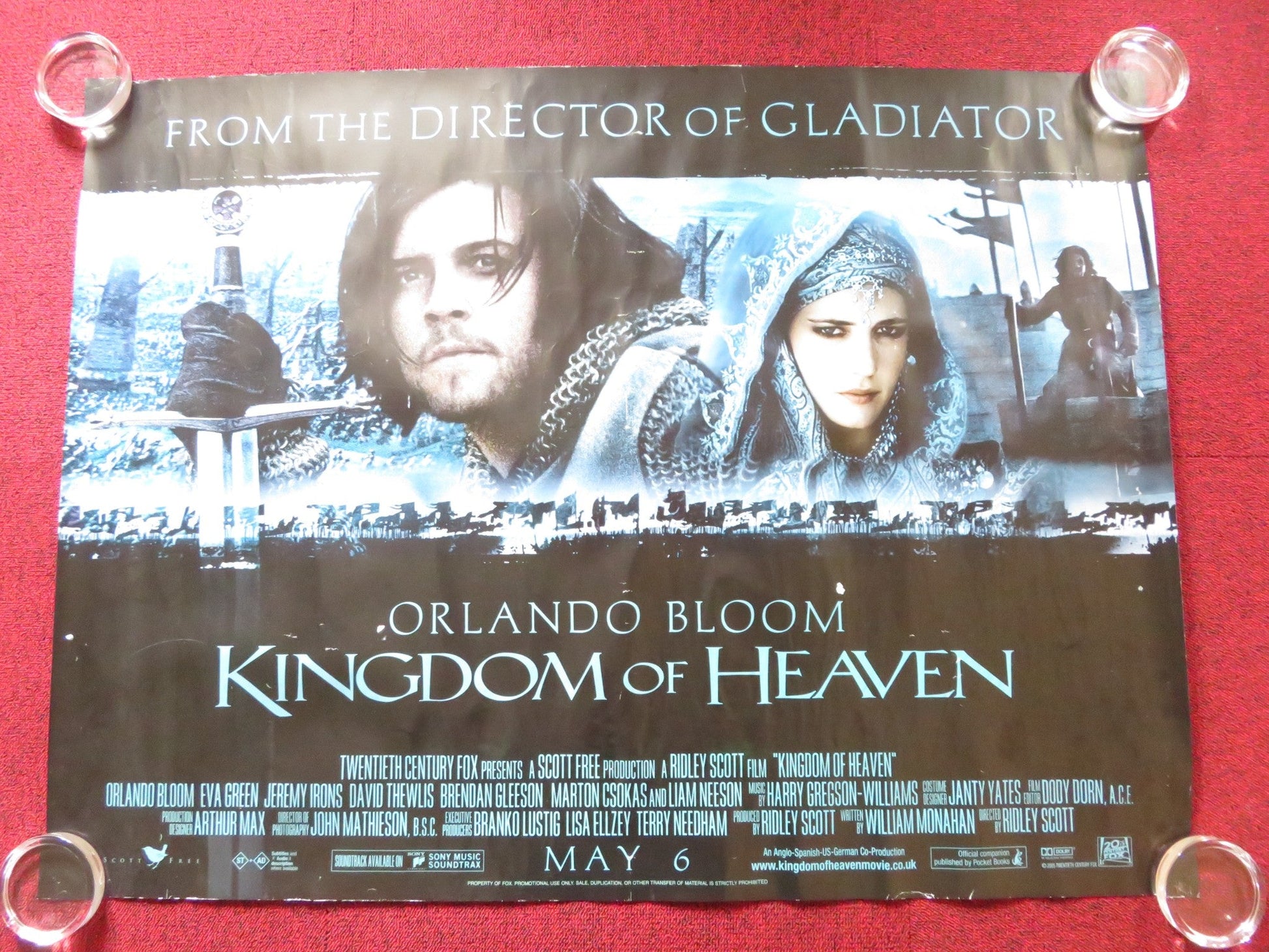 KINGDOM OF HEAVEN UK QUAD (30"x 40") ROLLED POSTER ORLANDO BLOOM EVA GREEN 2005 Rendezvous Cinema Movie posters