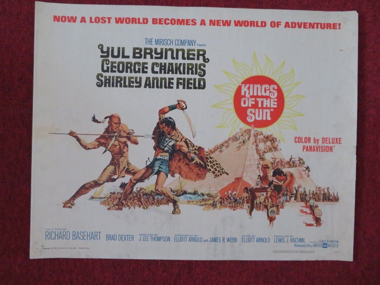 KINGS OF THE SUN US HALF SHEET (22"x 28") POSTER YULE BRYNNER 1963 Movie posters