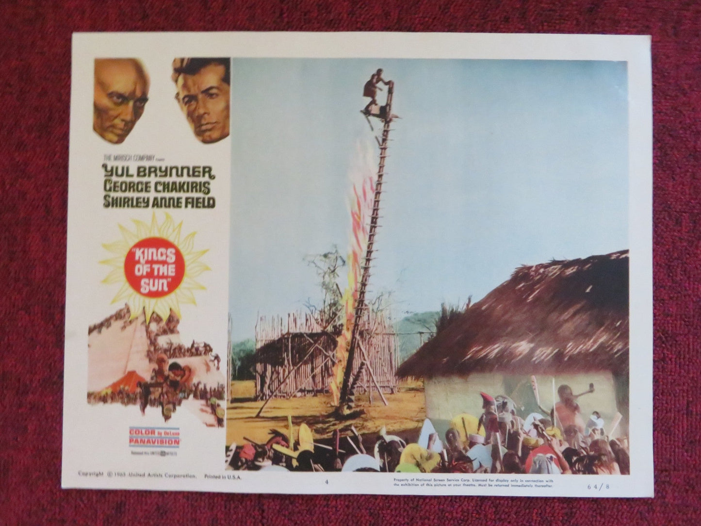KINGS OF THE SUN US LOBBY CARD FULL SET YUL BRYNNER GEORGE CHAKIRIS 1963 Rendezvous Cinema Movie posters