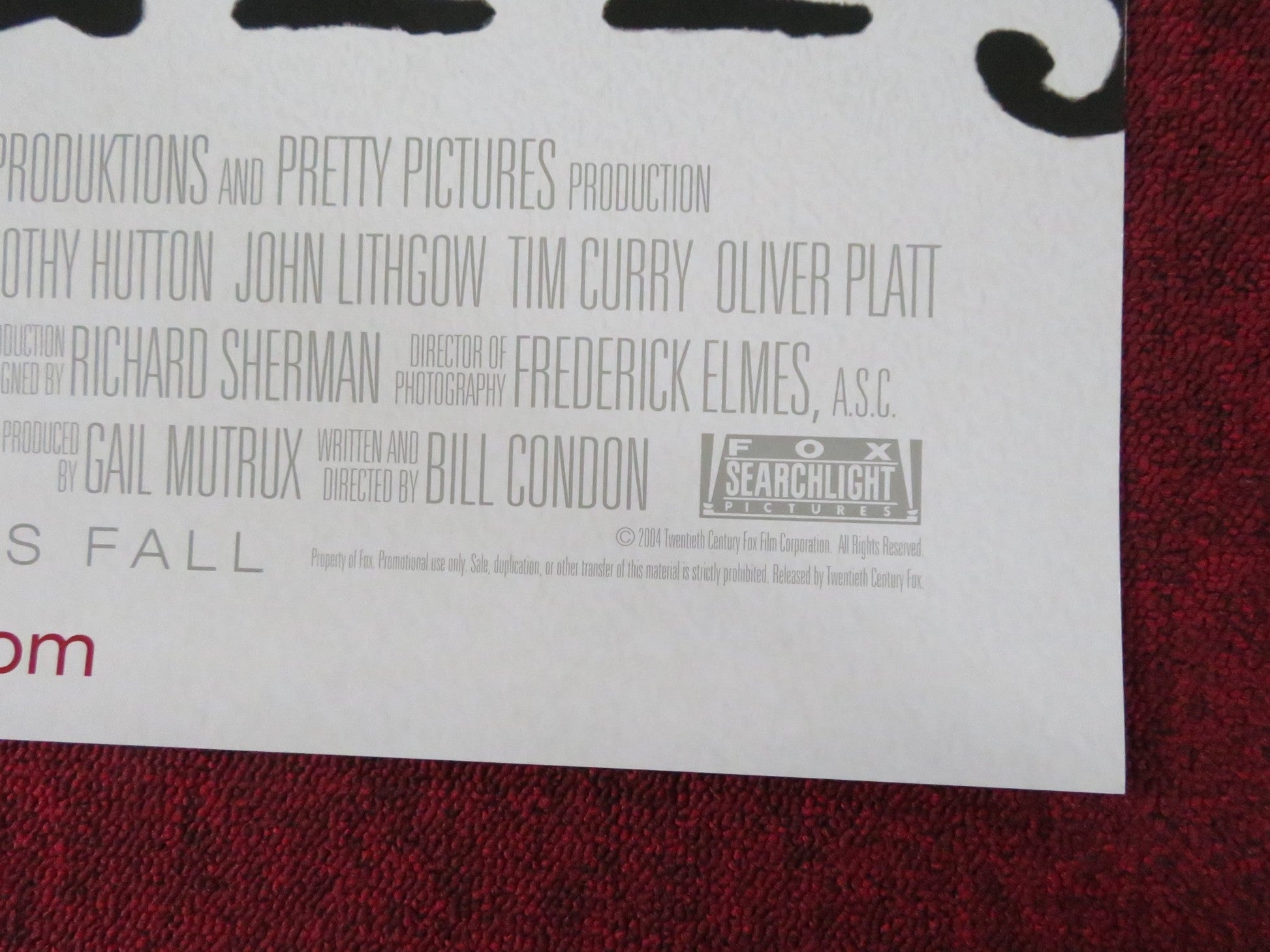 KINSEY US ONE SHEET ROLLED POSTER LIAM NEESON LAURA LINNEY 2004 Rendezvous Cinema Movie posters