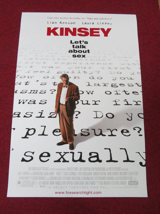 KINSEY US ONE SHEET ROLLED POSTER LIAM NEESON LAURA LINNEY 2004 Rendezvous Cinema Movie posters