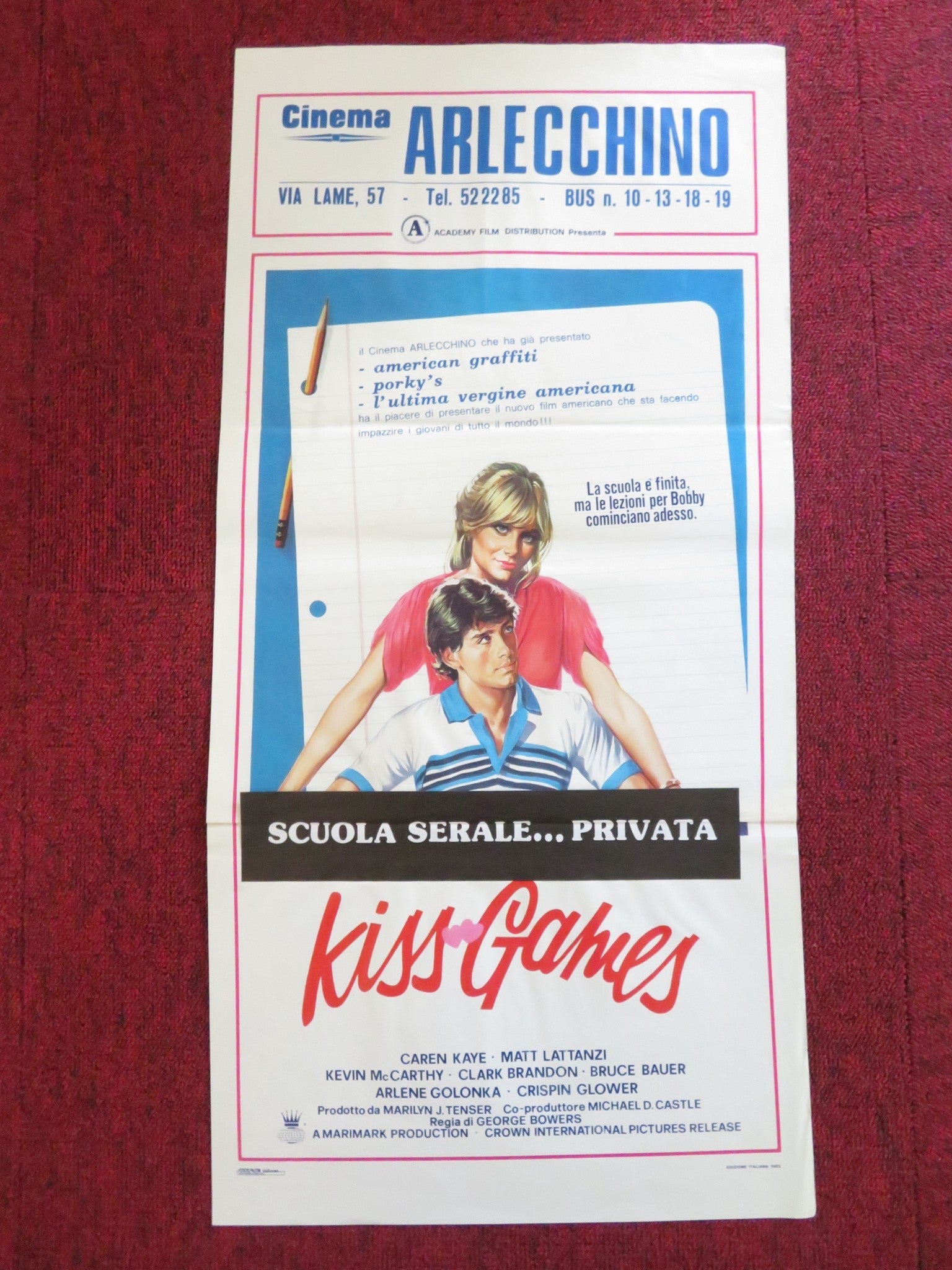 KISS GAMES ITALIAN LOCANDINA POSTER CAREN KAYE MATT LATTANZI 1983 Rendezvous Cinema Movie posters