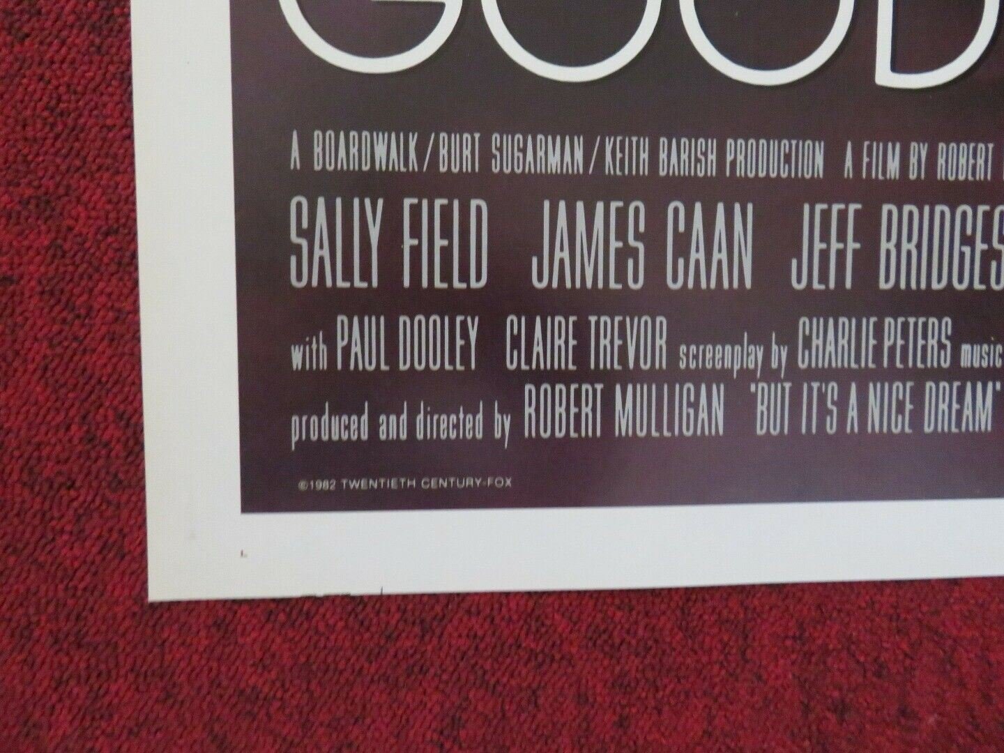 KISS ME GOODBYE FOLDED US ONE SHEET POSTER SALLY FIELD JAMES CAAN 1982 Movie posters