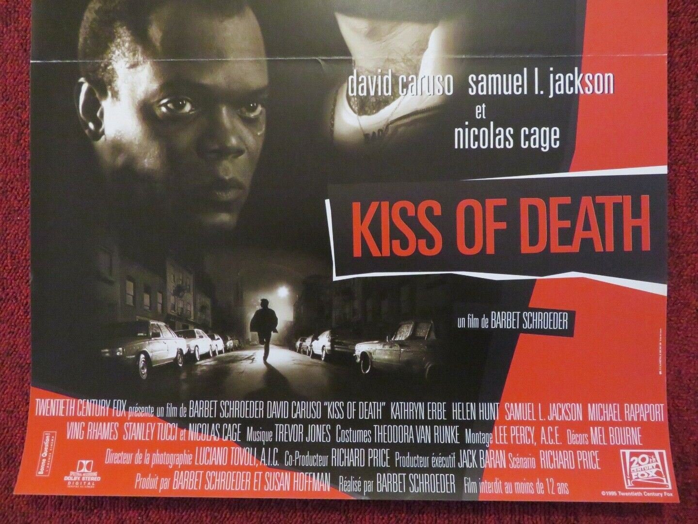 KISS OF DEATH FRENCH (15"x 21") POSTER NICOLAS CAGE SAMUEL L. JACKSON 1995 Movie posters