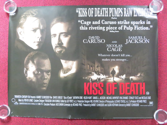 KISS OF DEATH UK QUAD (30"x 40") ROLLED POSTER DAVID CARUSO NICOLAS CAGE 1995 Rendezvous Cinema Movie posters