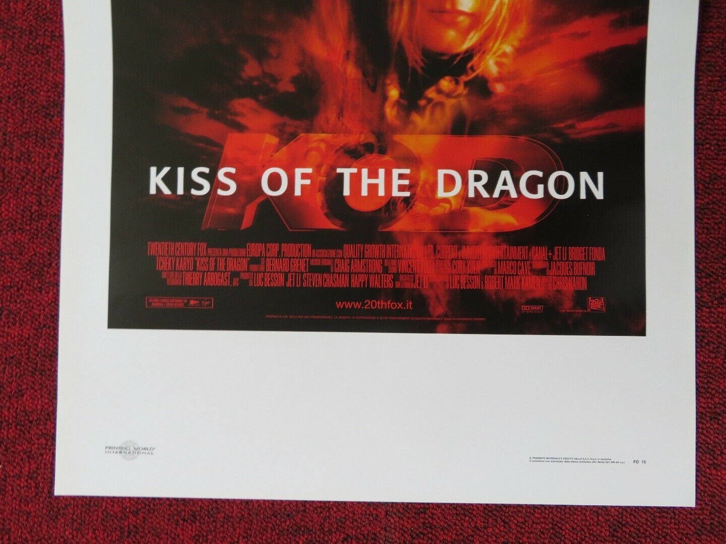 KISS OF THE DRAGON ITALIAN LOCANDINA (27.5"x13") POSTER JET LI B FONDA 1987 Movie posters