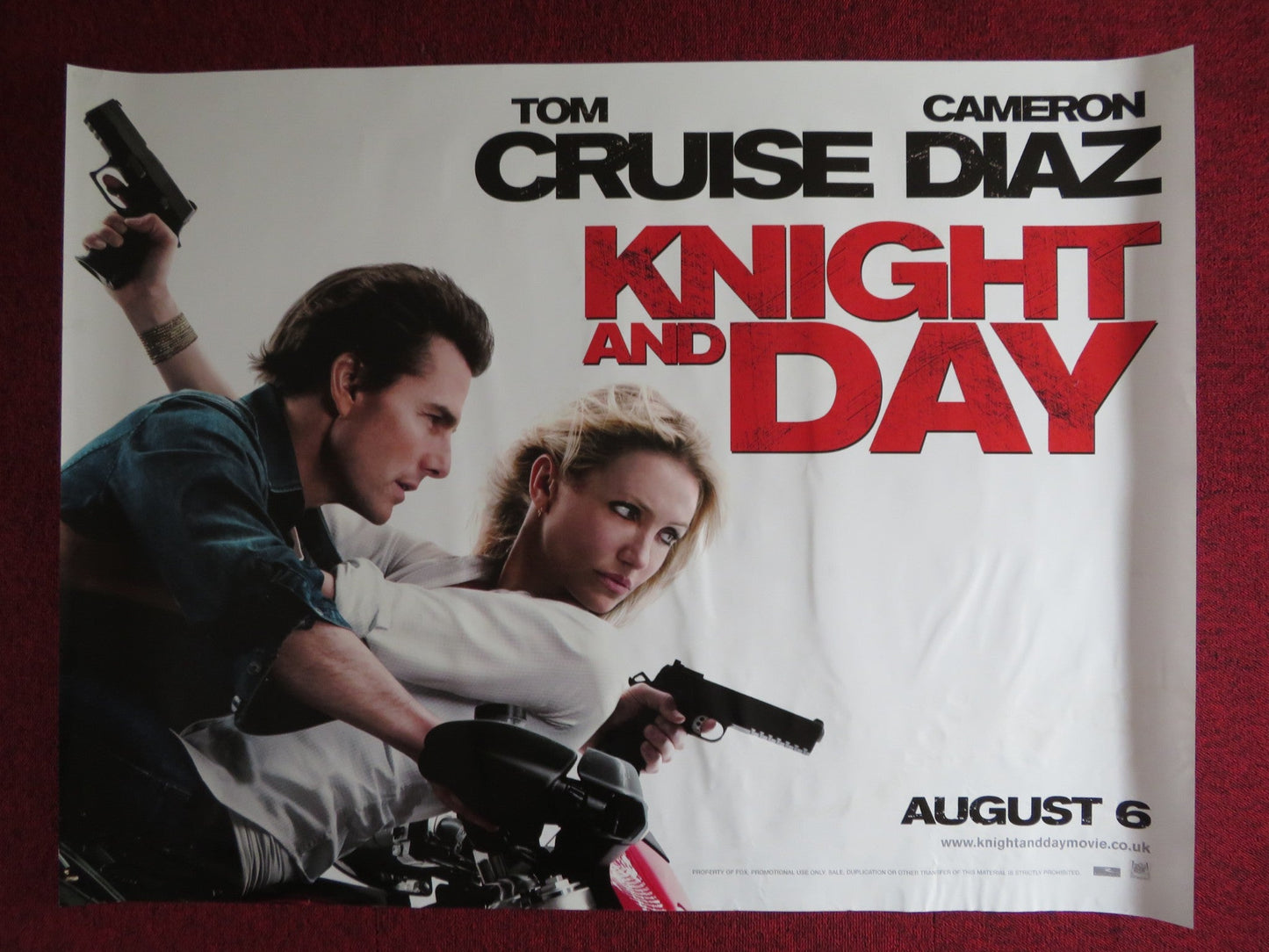 KNIGHT AND DAY UK QUAD (30"x 40") ROLLED POSTER TOM CRUISE CAMERON DIAZ 2010 Rendezvous Cinema Movie posters
