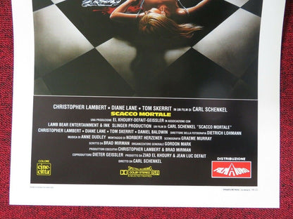 KNIGHT MOVES ITALIAN LOCANDINA (27.5"x13") POSTER CHRISTOPHER LAMBERT 1992 Movie posters