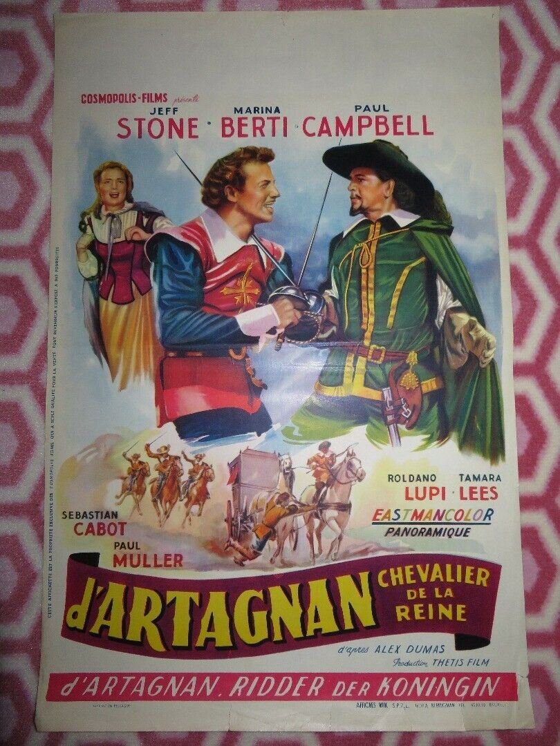 KNIGHTS OF THE QUEEN / D'ARTAGNAN CHEVALIER DE LA REIENE BELGIUM POSTER 1954 Movie posters