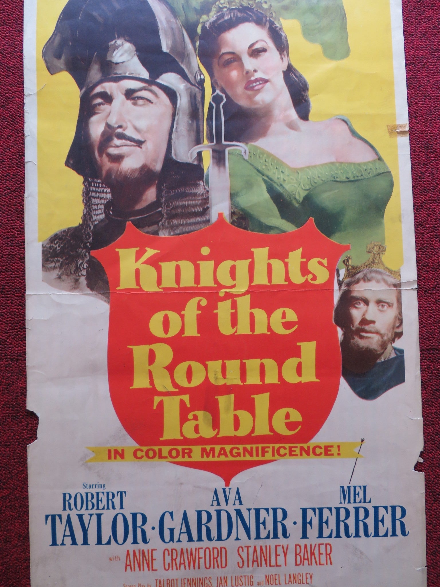 KNIGHTS OF THE ROUND TABLE US INSERT (14"x 36") POSTER R. TAYLOR A. GARDNER 1954 Rendezvous Cinema Movie posters