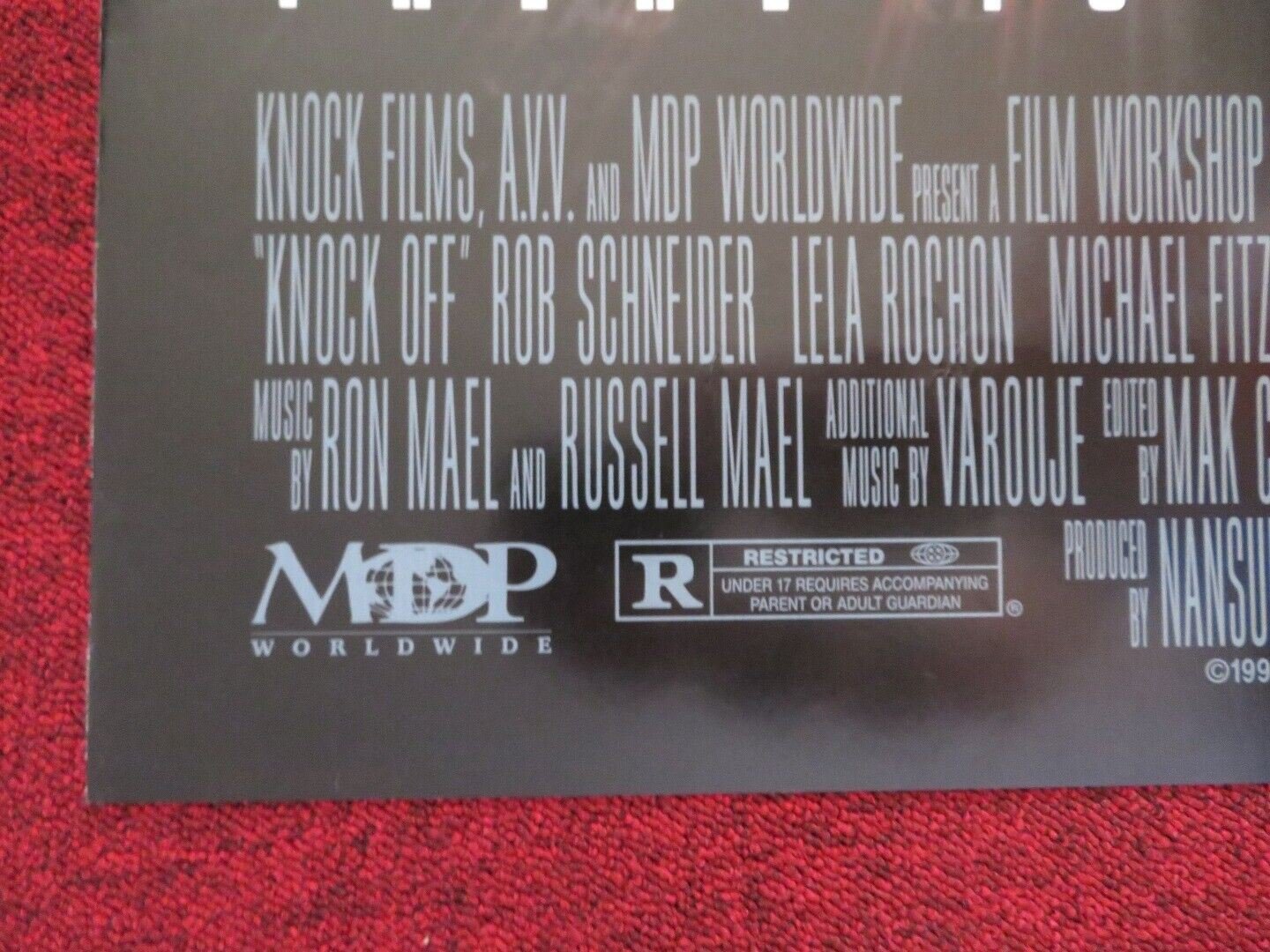 KNOCK OFF FOLDED US ONE SHEET POSTER VAN DAMME ROB SCHNEIDER 1998 Movie posters