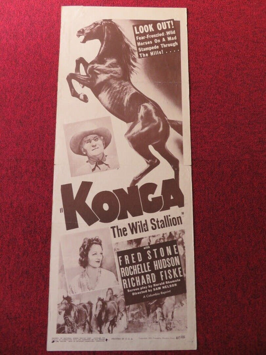 KONGA THE WILD STALLION US INSERT (14"x 36") POSTER FRED STONE1951 Movie posters