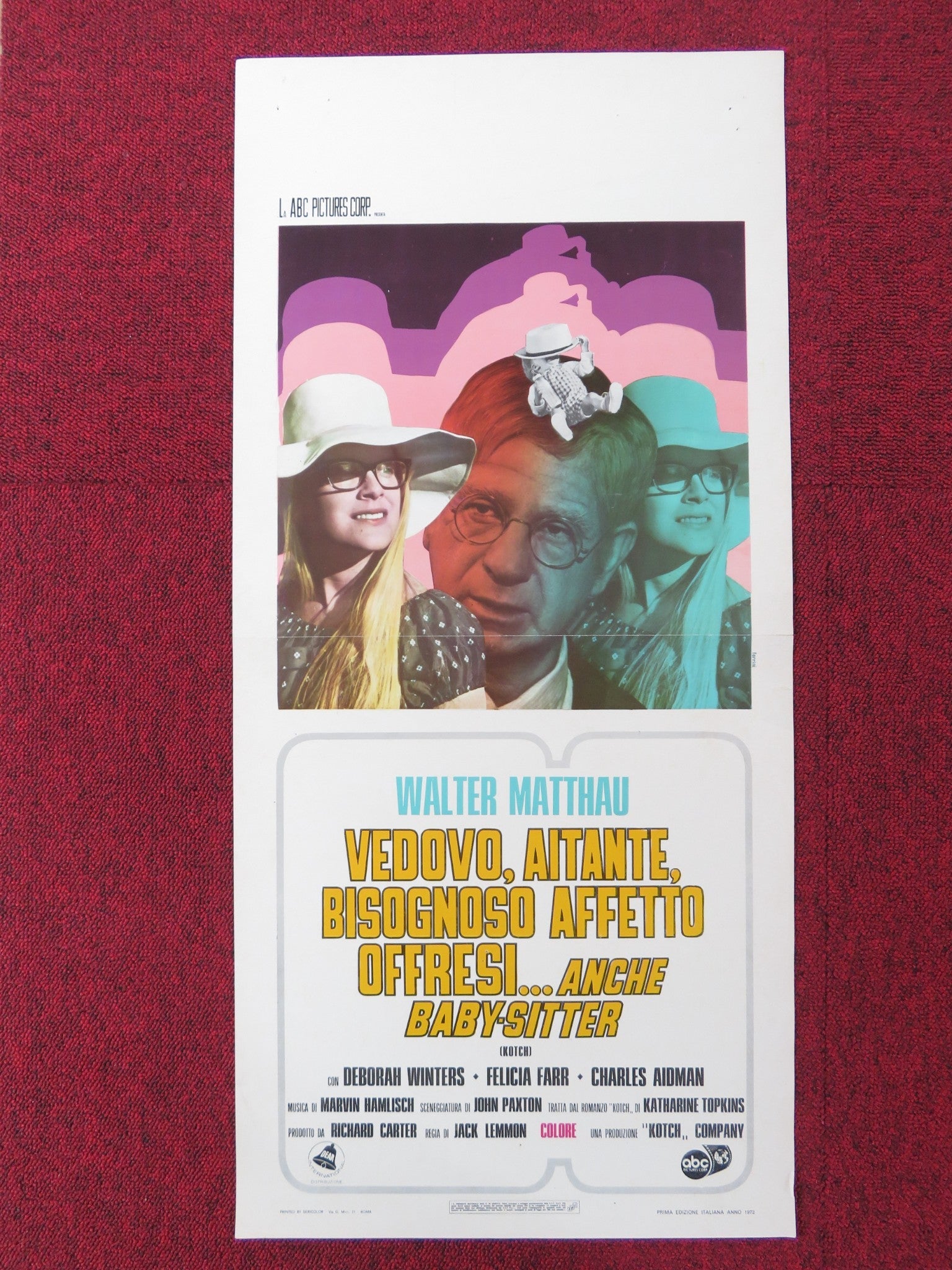 KOTCH ITALIAN LOCANDINA POSTER JACK LEMMON WALTER MATTHAU 1972 Rendezvous Cinema Movie posters