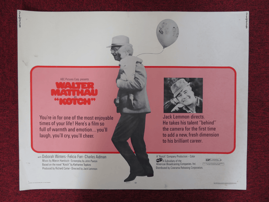 KOTCH US HALF SHEET (22"x 28") POSTER WALTER MATTHAU DEBORAH WINTERS 1971 Rendezvous Cinema Movie posters