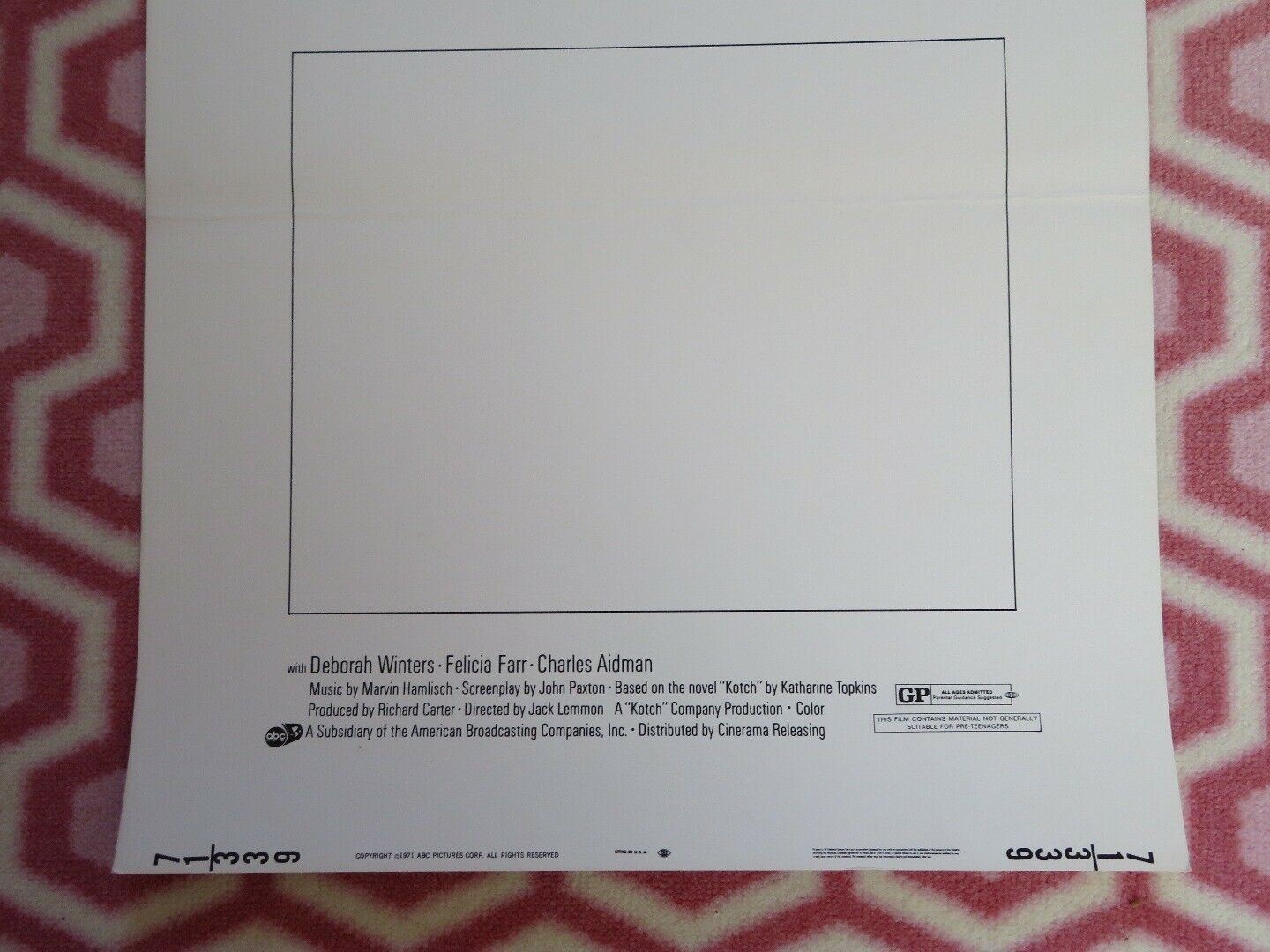 KOTCH US INSERT (14"x 36") POSTER WALTER MATTHAU JACK LEMMON 1971 Movie posters