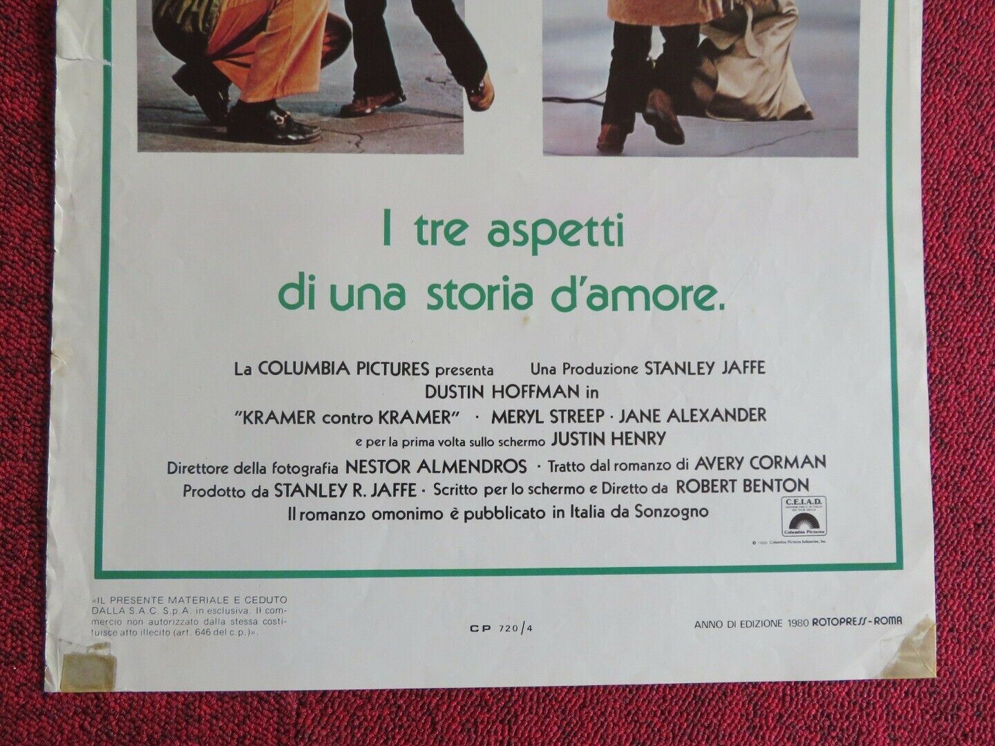 KRAMER CONTRO KRAMER ITALIAN LOCANDINA (27.5"x13.5") POSTER HOFFMAN 1979 Movie posters