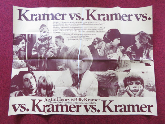 KRAMER VS KRAMER UK QUAD POSTER FOLDED DUSTIN HOFFMAN MERYL STREEP 1979 Rendezvous Cinema Movie posters