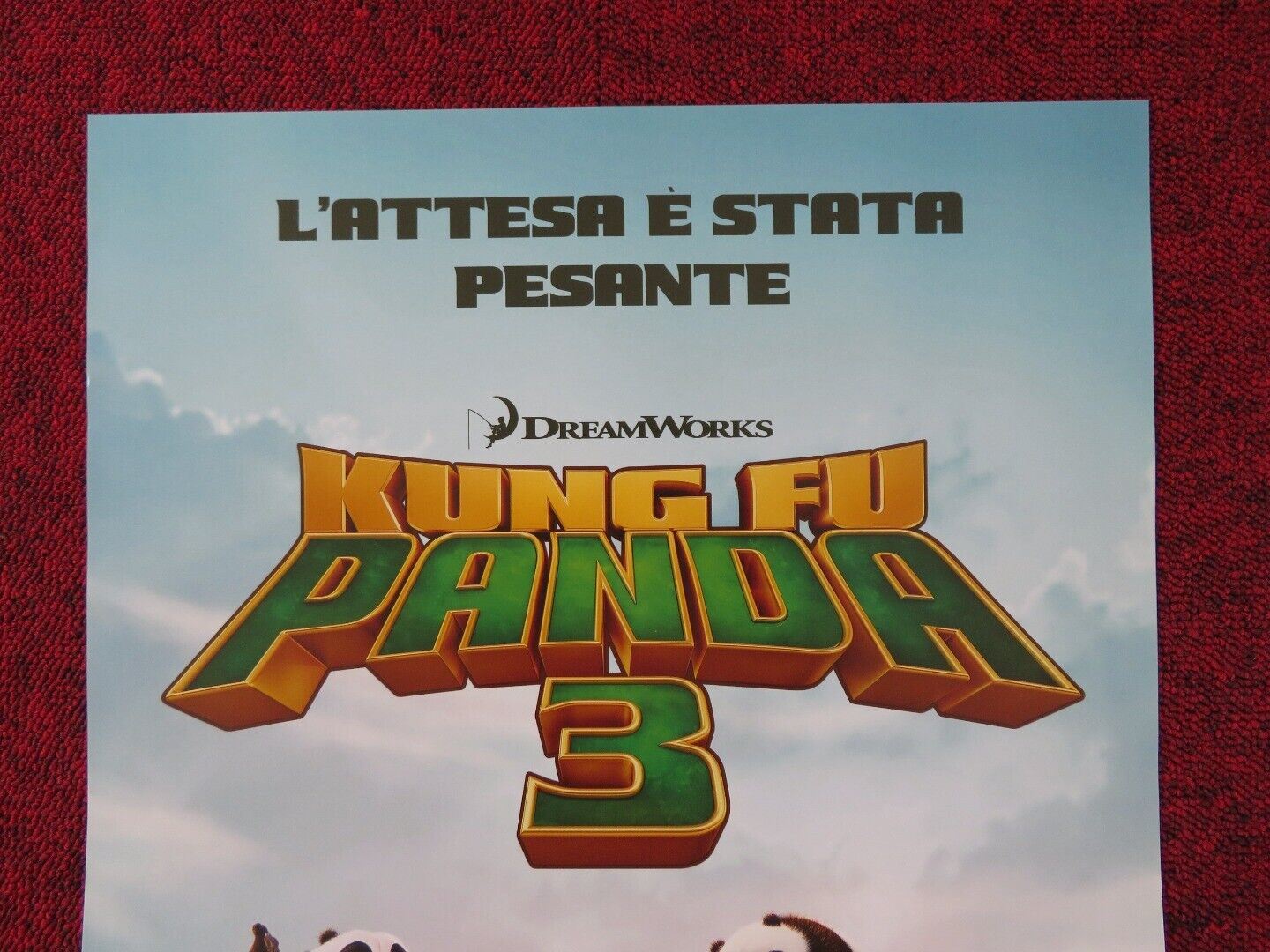 KUNG FU PANDA 3 ITALIAN LOCANDINA (27"x13") POSTER DREAMWORKS JACK BLACK '16 Rendezvous Cinema Movie posters