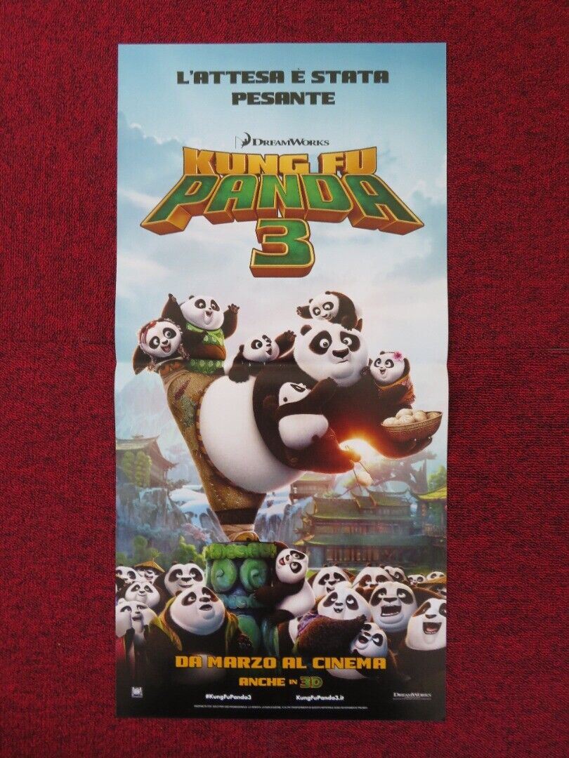 KUNG FU PANDA 3 ITALIAN LOCANDINA (27"x13") POSTER DREAMWORKS JACK BLACK '16 Rendezvous Cinema Movie posters