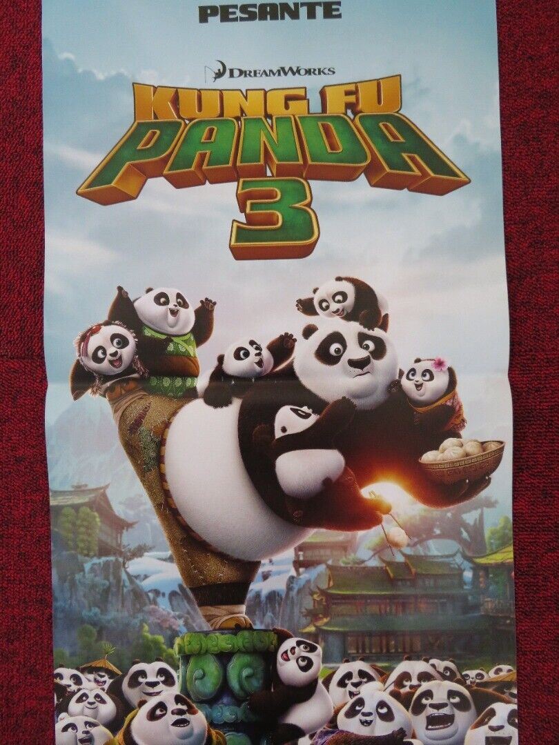 KUNG FU PANDA 3 ITALIAN LOCANDINA (27"x13") POSTER DREAMWORKS JACK BLACK '16 Rendezvous Cinema Movie posters