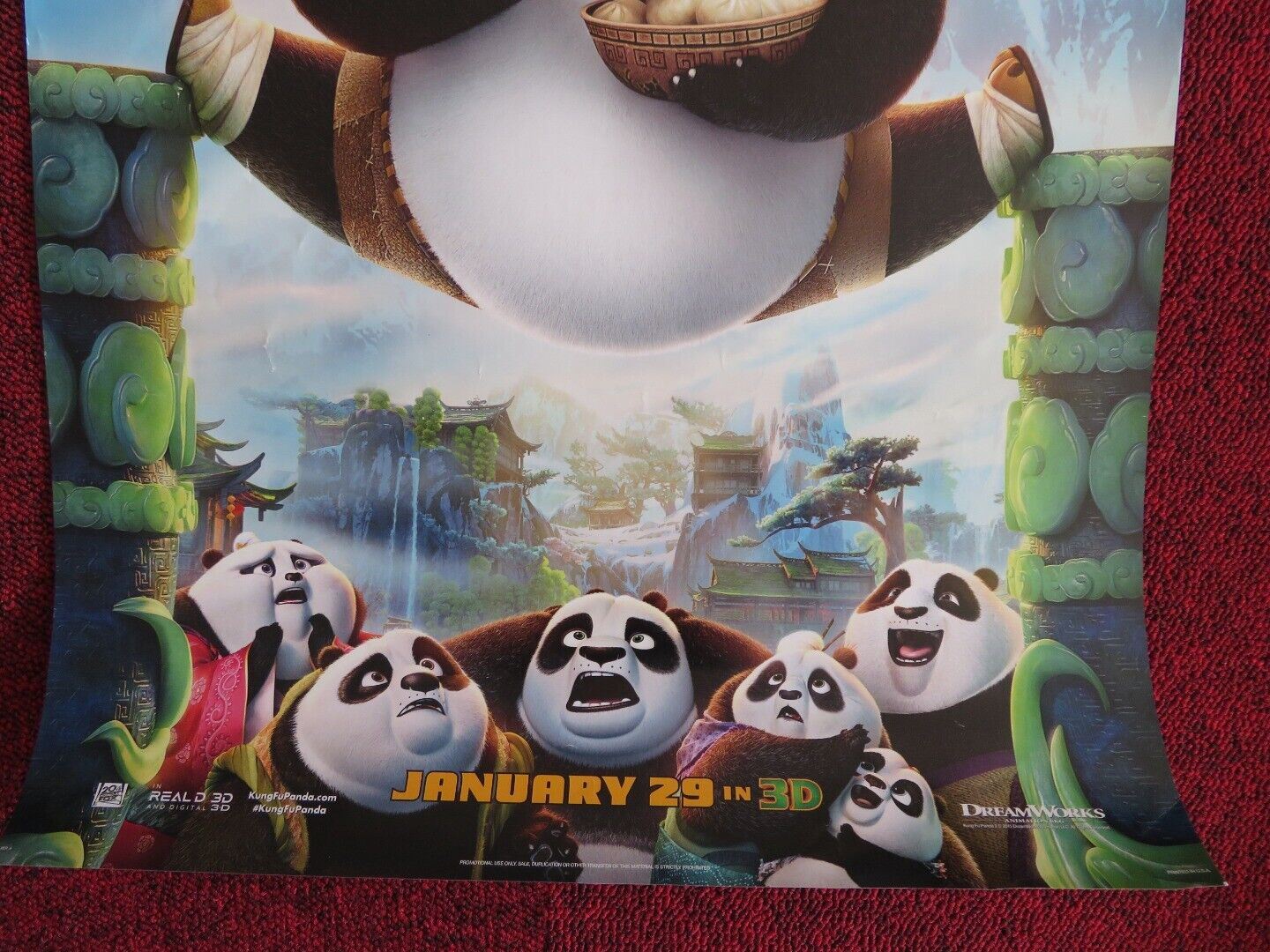 KUNG FU PANDA 3 U.S MINI (20"x 13.5") POSTER JACK BLACK BRYAN CRANSTON 2016 Movie posters