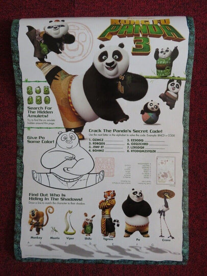 KUNG FU PANDA 3 U.S MINI (20"x 13.5") POSTER JACK BLACK BRYAN CRANSTON 2016 Movie posters