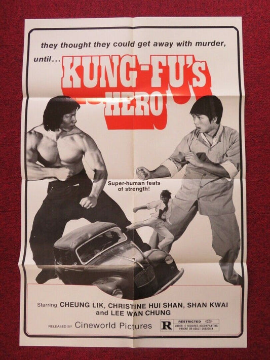 KUNG - FU'S HERO FOLDED US ONE SHEET POSTER (39"X26") CHEUNG LIK 1973 Movie posters