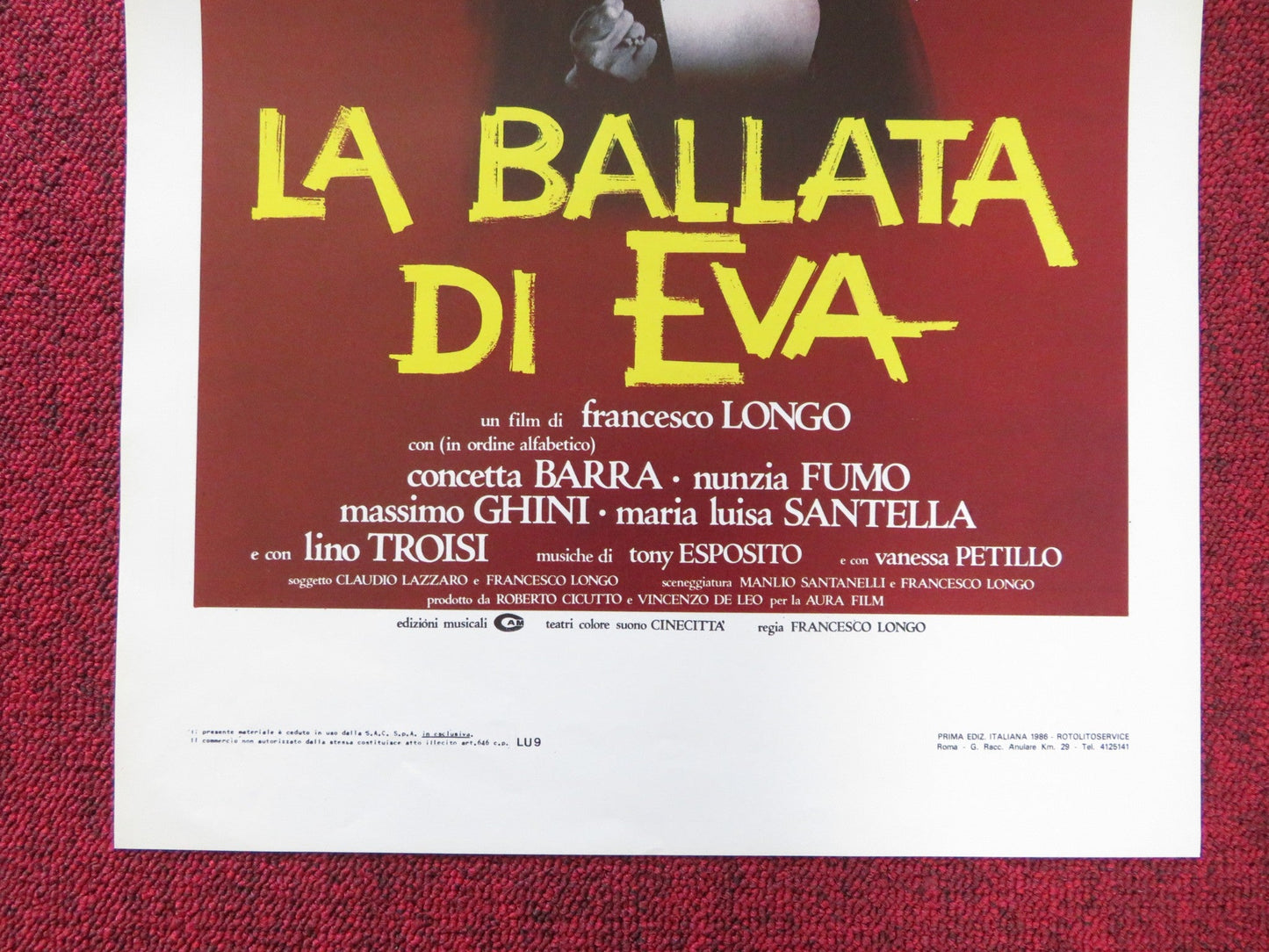 LA BALLATA DI EVA ITALIAN LOCANDINA POSTER IDA DI BENEDETTO 1985 Rendezvous Cinema Movie posters