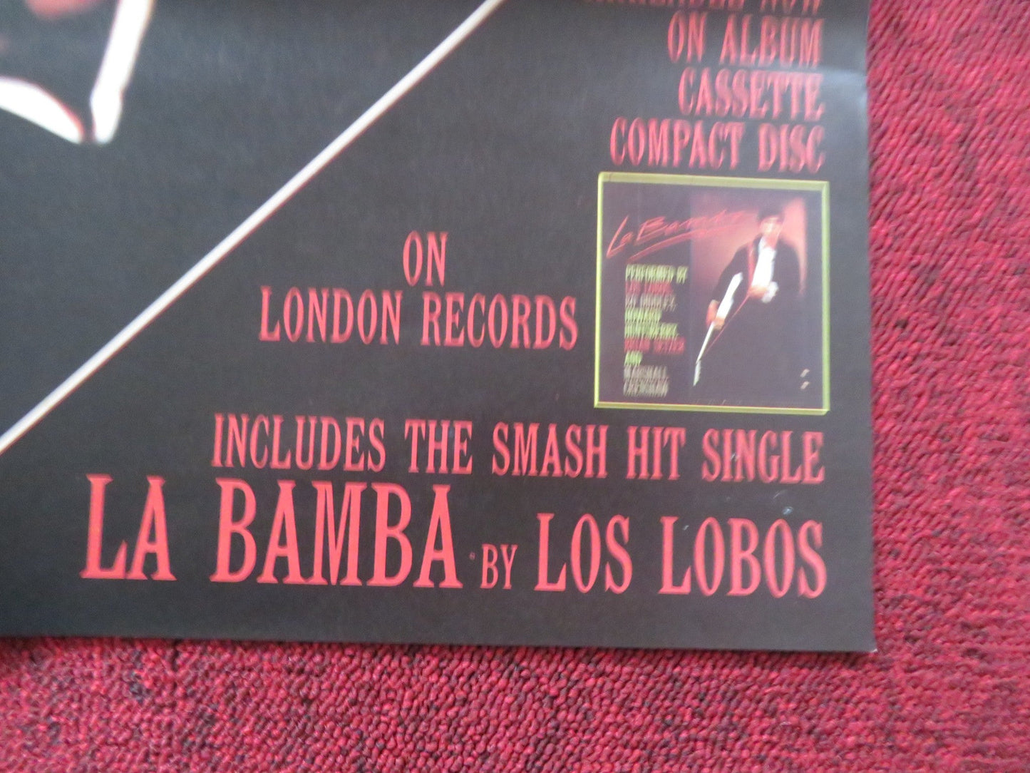 LA BAMBA UK QUAD POSTER FOLDED LOU DIAMOND PHILLIPS ESAI MORALES 1987 Rendezvous Cinema Movie posters
