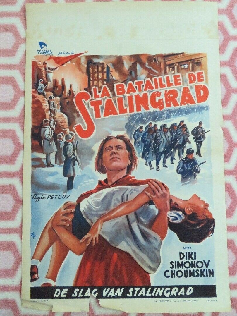LA BATAILLE DE STALINGRAD BELGIUM (22"x 14") POSTER DIKI SIMONOV CHOUMSKIN Movie posters
