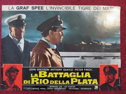 LA BATTAGLIA DI RIO DELLA PLATA - A ITALIAN FOTOBUSTA POSTER JOHN GREGSON 1956 Movie posters